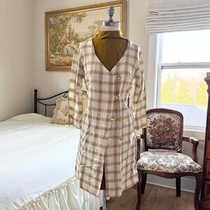 70s plaid dress set‎  70s plaid dress and jacket set size 13